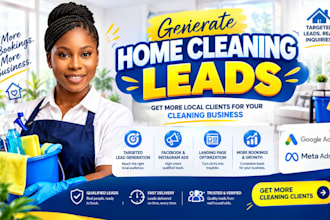 generate home cleaning, residential,janitorial leads facebook google ads