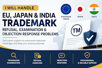 fix eu japan india trademark refusal, examination and objection response problem