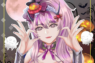 draw a ych halloween icon pfp portrait for you