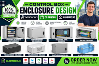 control box enclosure design electrical cabinet industrial cad modelling