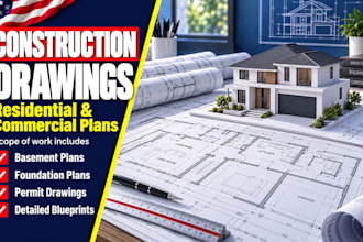 do construction drawing, basement plan, foundation plan blueprint drawing