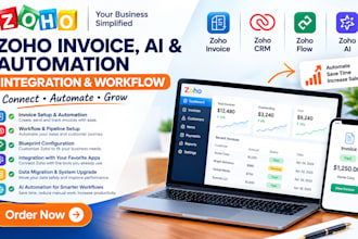 zoho invoice zoho ai automation integration pipeline worflow blueprint migration