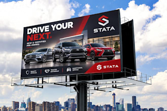 design billboards, hoardings, banners, signage, and backdrop, vinyl
