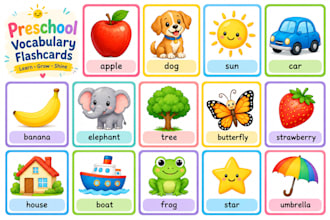 create engaging preschool vocabulary flashcard learning cards for kids bookcover