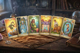 create custom tarot cards design, oracle cards and tarot deck illustration