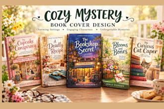design a cozy mystery book cover for authors