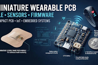 design miniature wearable pcb, ble electronics, sensors and embedded firmware