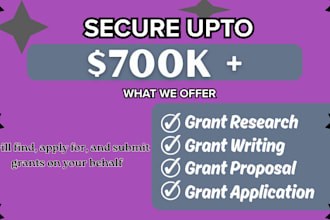 do grant research, grant writing, grant proposal for startups