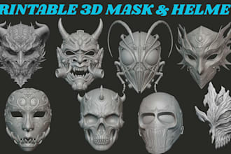 create 3d mask 3d helmet anime mask halloween mask 3d armor prop for 3d printing