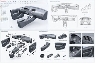 design custom car parts, car interiors and dashboards in 3d cad