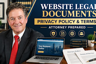 draft privacy policy, terms of service and website legal documents