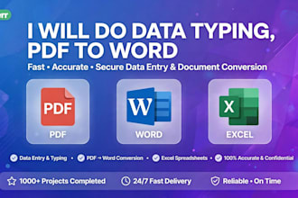 retype image to word, pdf to word and data entry fast