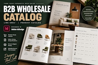 design b2b wholesale catalog, line sheet and product catalog in adobe indesign