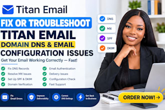fix or troubleshoot titan email domain dns and email configuration issues