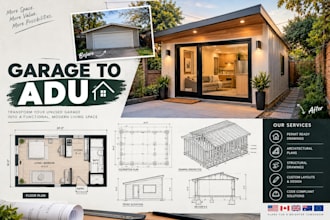 design an adu garage conversion drawing package