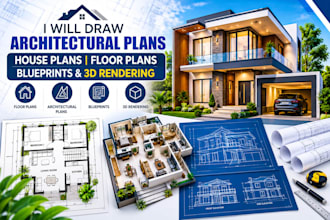 draw architectural plans house plans floor plans blueprints and 3d rendering