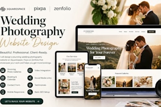 design a wedding photography website on squarespace, pixpa or zenfolio