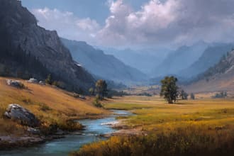 draw landscape oil painting art