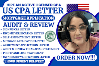 prepare financial audit, loan letter, profit loss certified financial statements