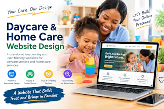 design daycare childcare preschool and home care website