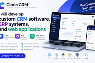 develop custom CRM software, erp systems, and web applications
