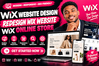 build wix website design, redesign wix website, wix online store