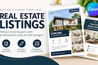 editable canva templates for real estate property listings
