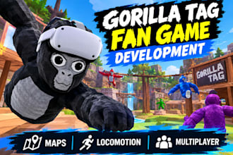 custom gorilla tag fan game locomotion maps meta quest multiplayer unity vr game