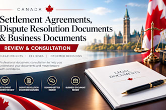 review settlement agreements, dispute resolution documents and business document
