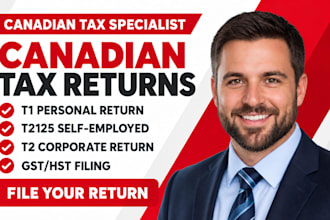 file canadian t1, t2125, t2 corporate and gst hst tax returns