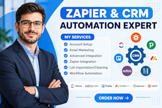 setup zapier automation clickup odoo trello monday gohighlevel crm integration