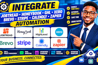 integrate jobtread honeybook ghl xero brevo stripe calendly zapier automation