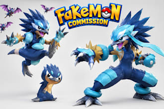 draw your custom fakemon art and illustration