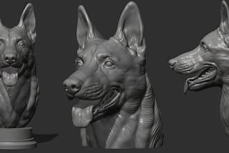 realistic german shepherd 3d model 4k pbr textures uvs game ready fbx blender