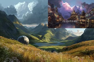 draw the landscape illustration or concept art
