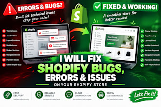 shopify bug fix shopify website shopify speed shopify developer
