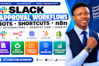 slack approval workflows bots shortcuts n8n ai integrations hubspot CRM shopify
