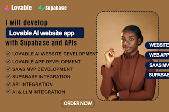 develop lovable ai website app with supabase and apis
