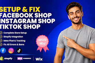 setup facebook shop instagram shop and tiktok shop sync shopify