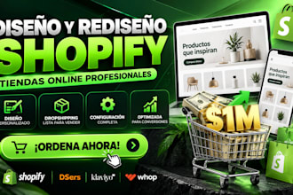 rediseño diseño de tienda online shopify sitios página web shopify dropshipping