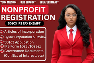register your nonprofit, get 501c3 tax exempt status and prepare nonprofit bylaw