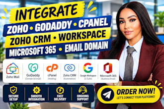 integrate zoho mail godaddy cpanel zoho crm workspace microsoft 365 email domain