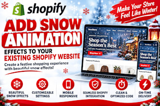 add snow effects to existing shopify website shopify snow animation effects stor