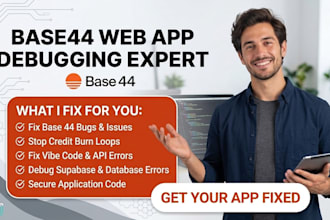 fix base44 bugs debug base44 code credit burn supabase