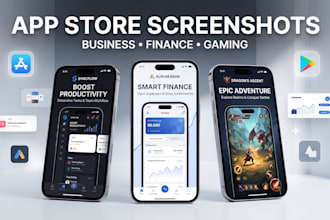 design business finance gaming app store screenshots play store ios android apps