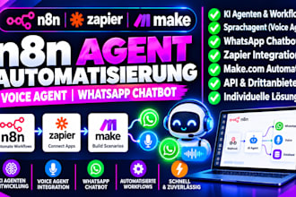n8n ki agent n8n automatisierung voice agent whatsapp chatbot zapier make com
