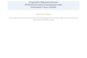 do professional ms word formatting, typing and PDF to word