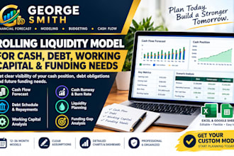 build a rolling liquidity model for cash debt working capital and funding needs