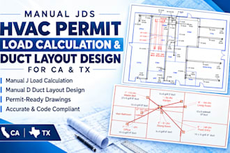 do manual jds hvac permit load calculation and duct layout design for ca tx