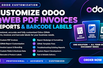 customize odoo qweb pdf invoices reports and  barcode labels